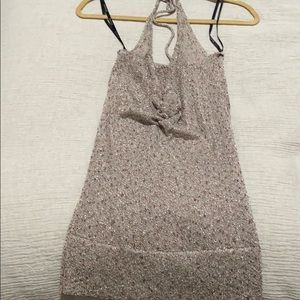 BEBE HALTER TUNIC TOP XS